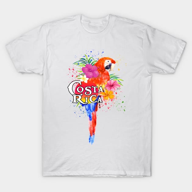 Costa Rica Tropical Parrot Macaw T-Shirt by heybert00